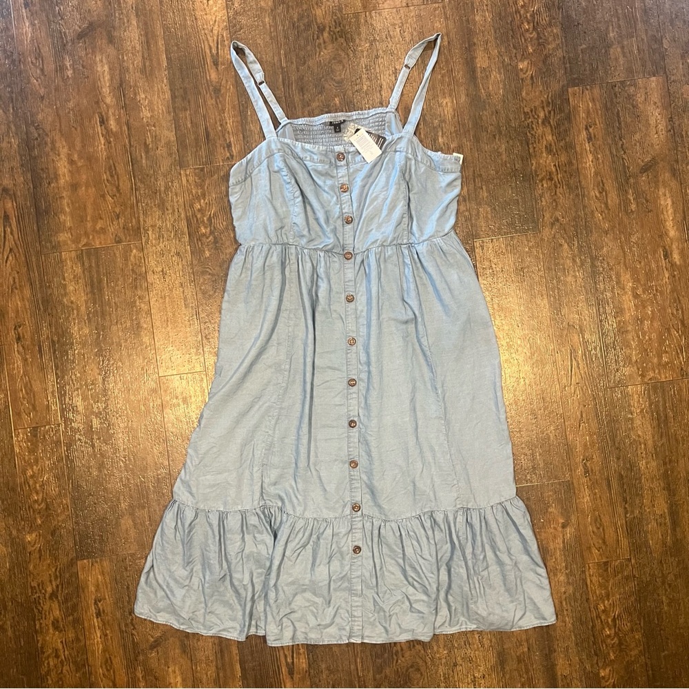 Torrid Tea Length Chambray Button Front Dress Plus Size 4X  NWT